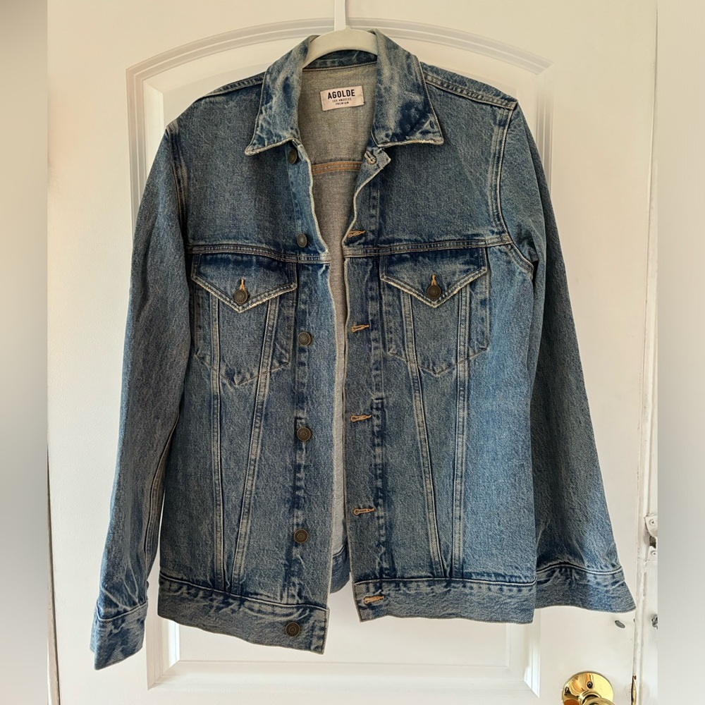 Agolde oversized distressed denim jacket